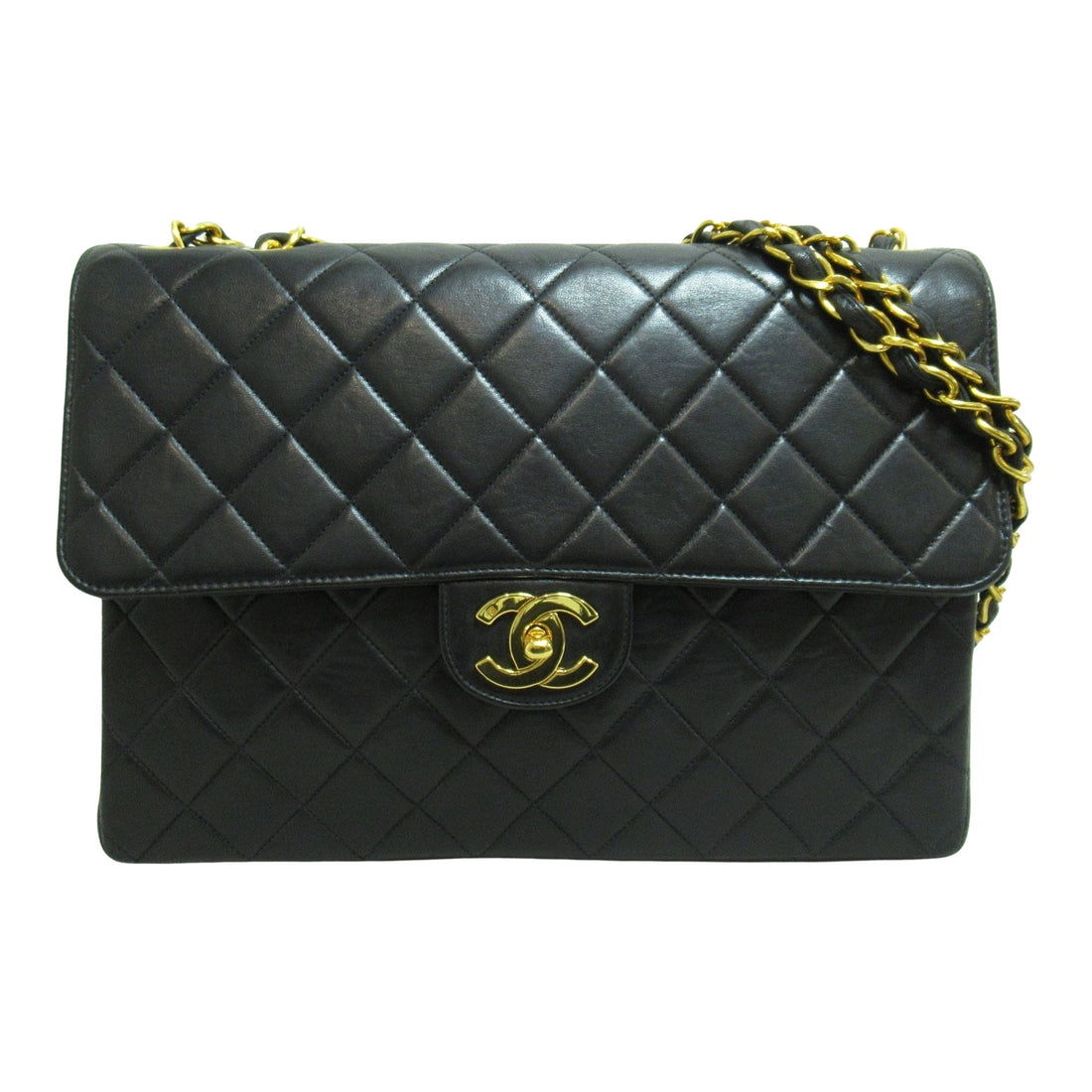 Chanel Matelassé Black Leather Shoulder Bag