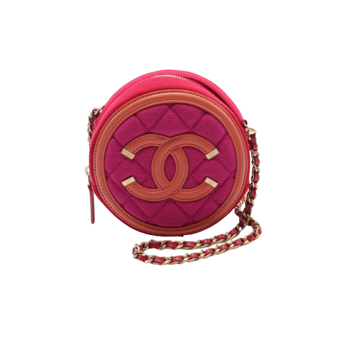 Chanel CC Filigree Orange Leather Shoulder Bag