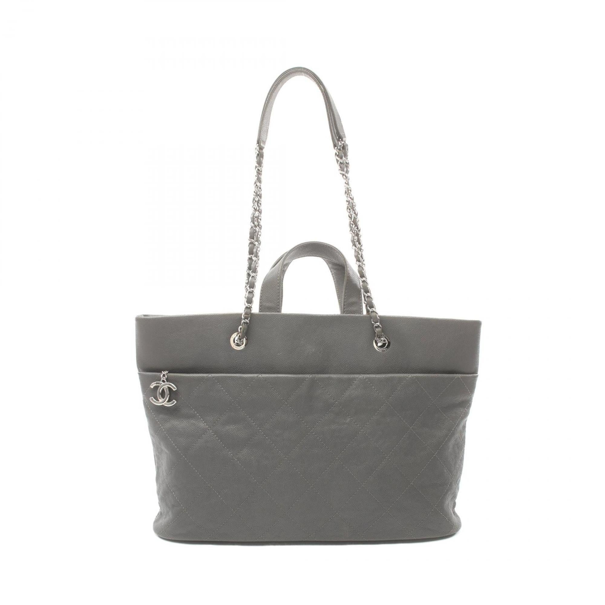 Chanel Matelassé Grey Leather Tote Bag