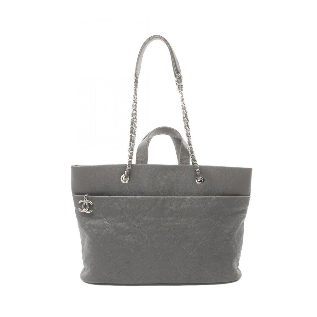 Chanel Matelassé Grey Leather Tote Bag