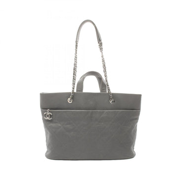 Chanel Matelassé Grey Leather Tote Bag