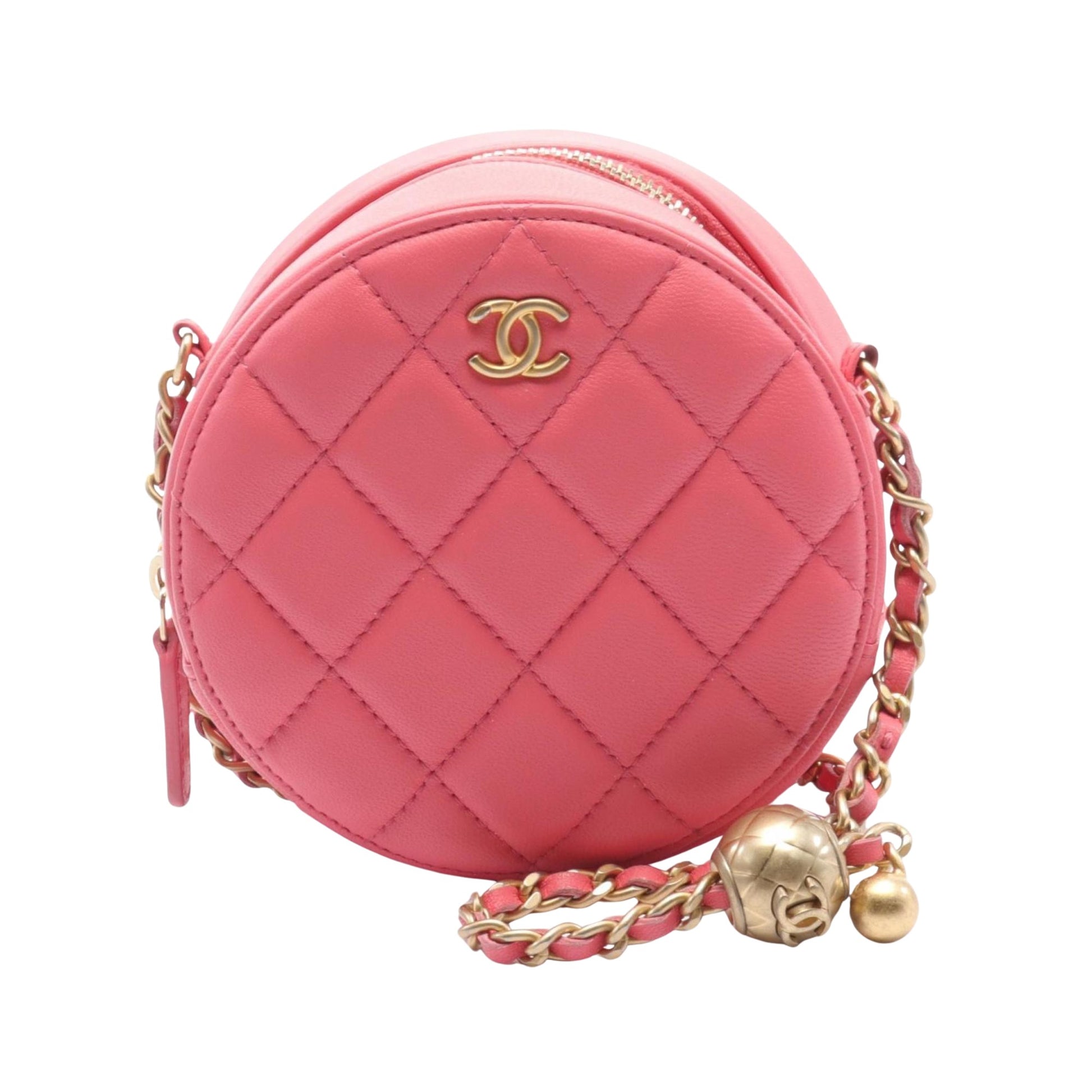 Chanel Ronde Pink Leather Shoulder Bag