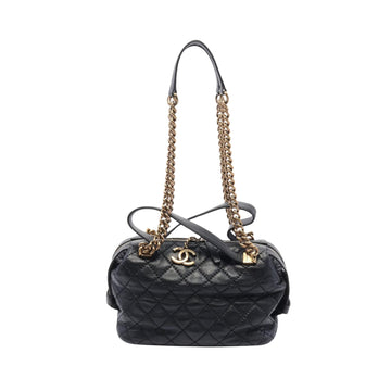 Chanel Ultra Black Leather Shoulder Bag