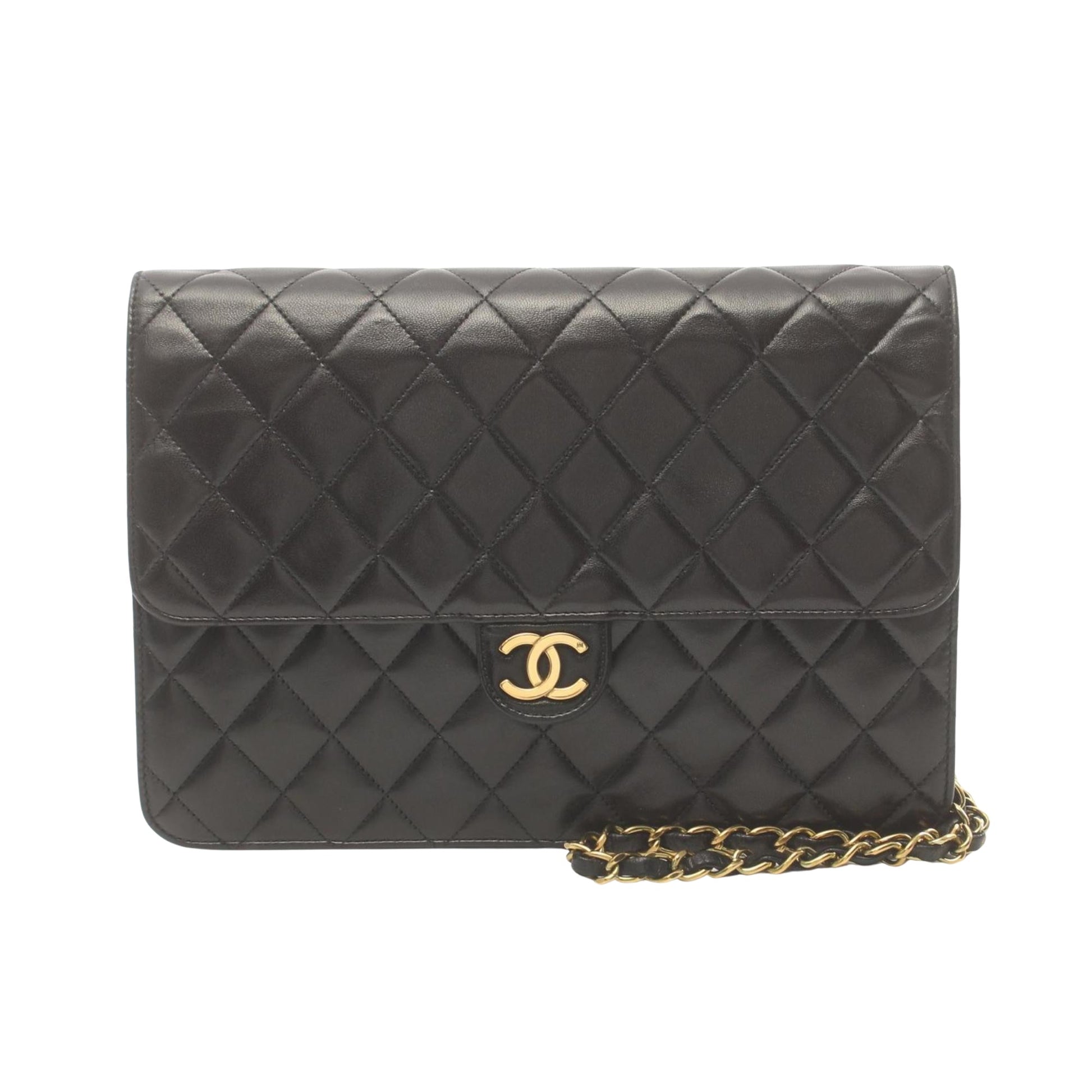 Chanel Single flap Black Leather Shoulder Bag