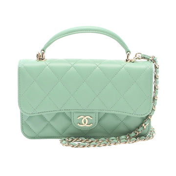 Chanel Wallet On Chain Green Leather Shoulder Bag