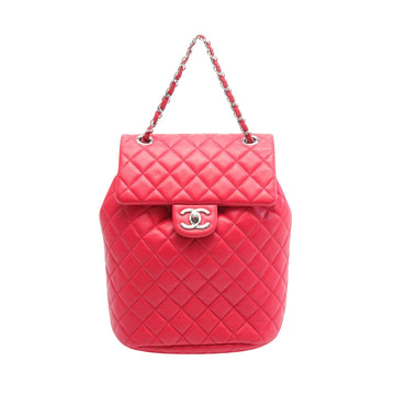 Chanel Matelassé Red Leather Backpack Bag