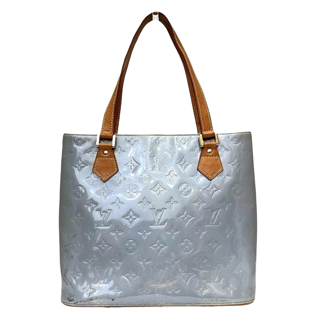 Louis Vuitton Houston Grey Patent Leather Tote Bag