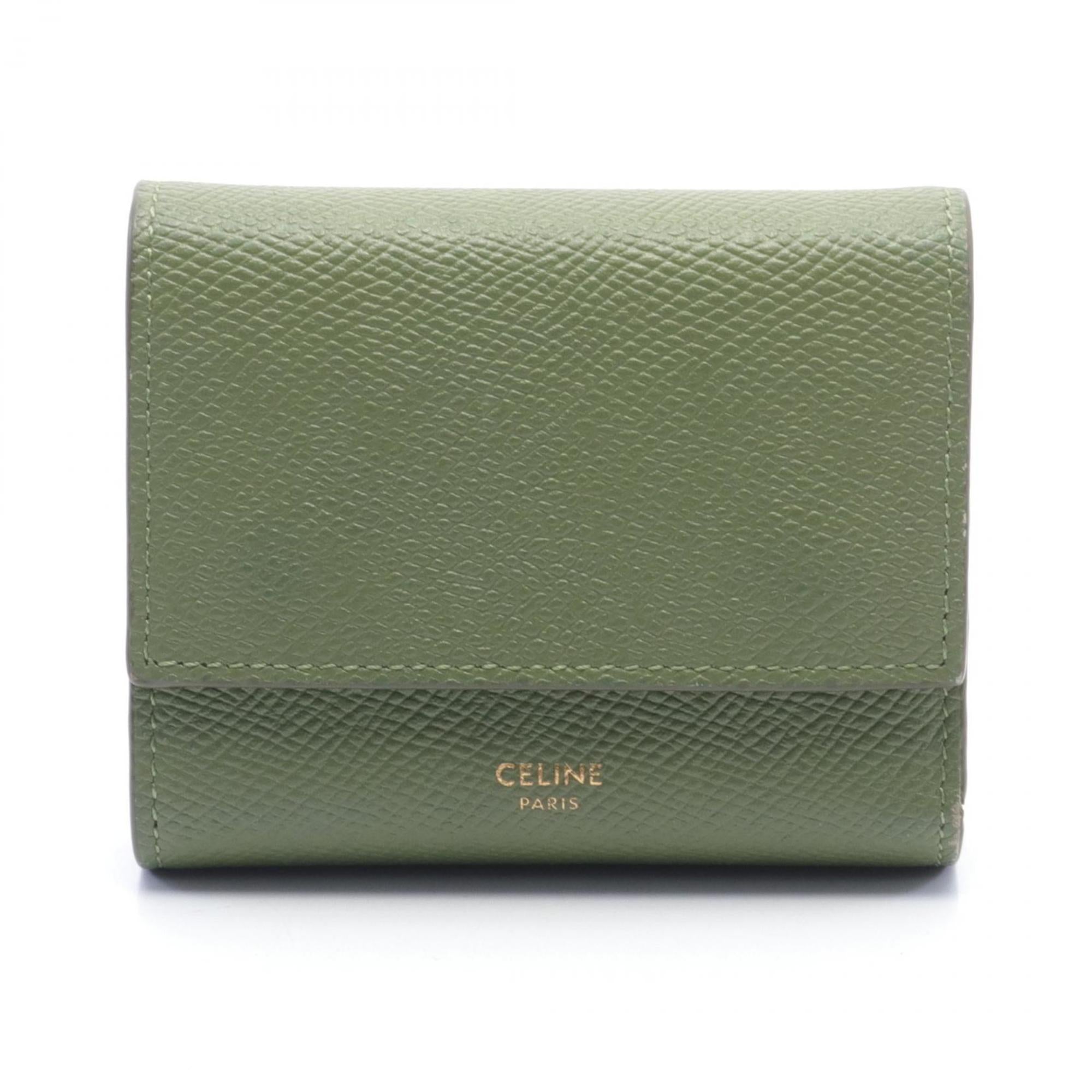 Céline Khaki Leather Wallet 