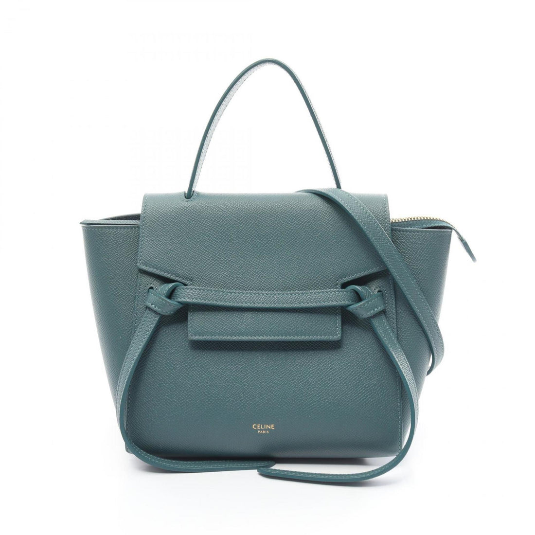 Céline Belt Green Leather Handbag 