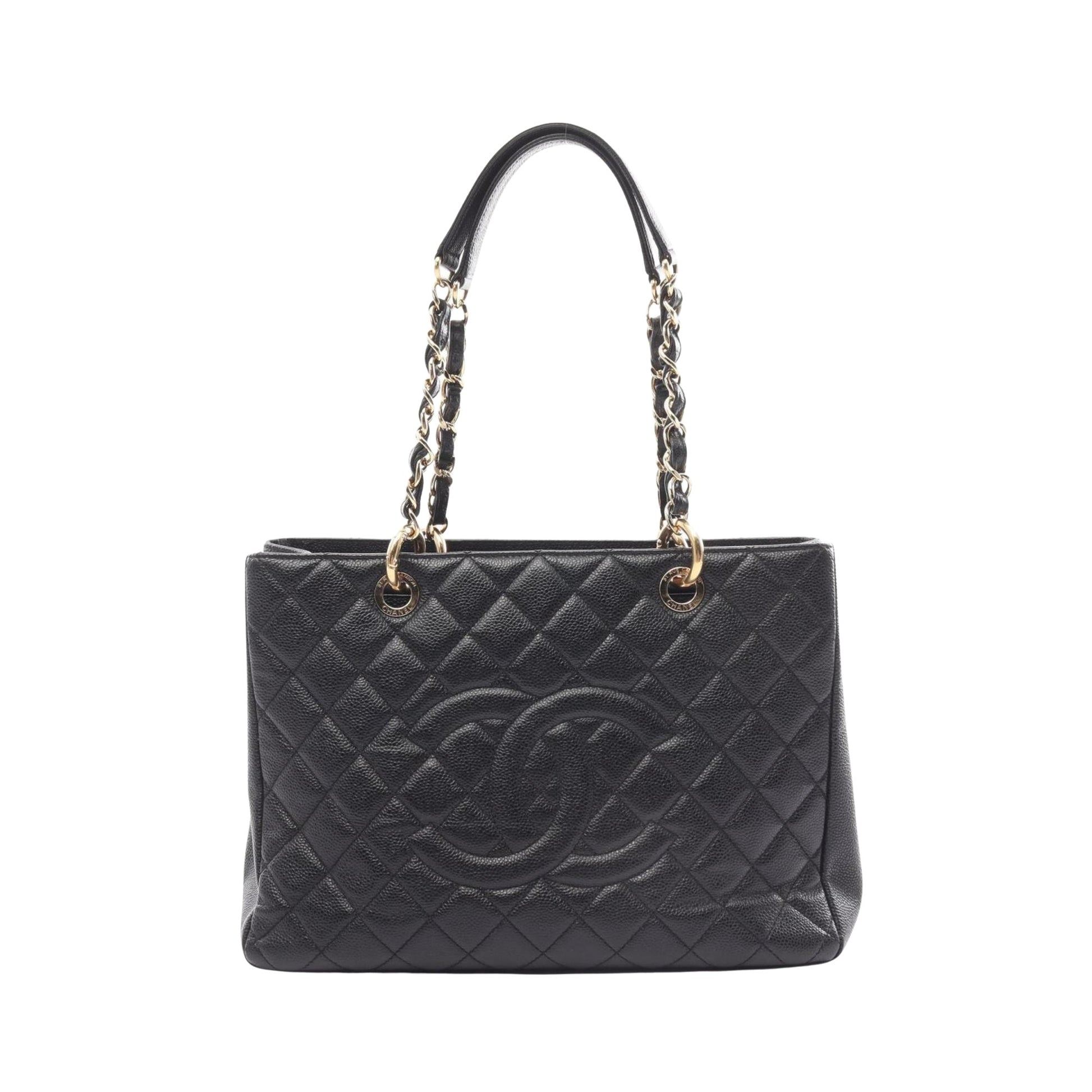 Chanel Grand Shopping Black Leather Tote Bag