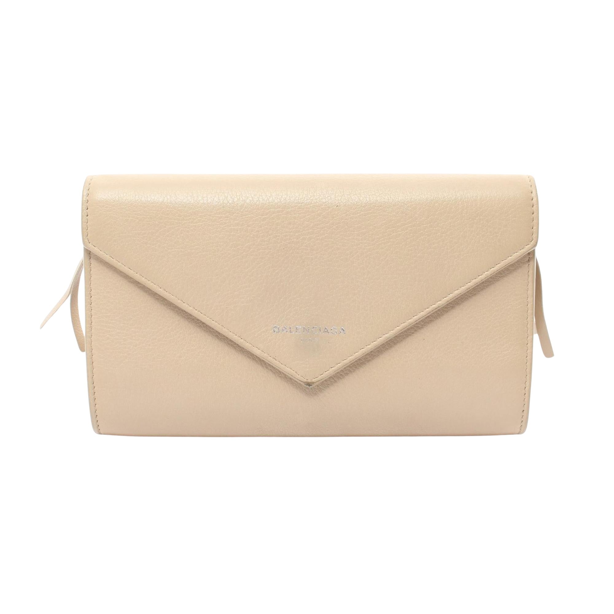 Balenciaga Papier Beige Leather Wallet 