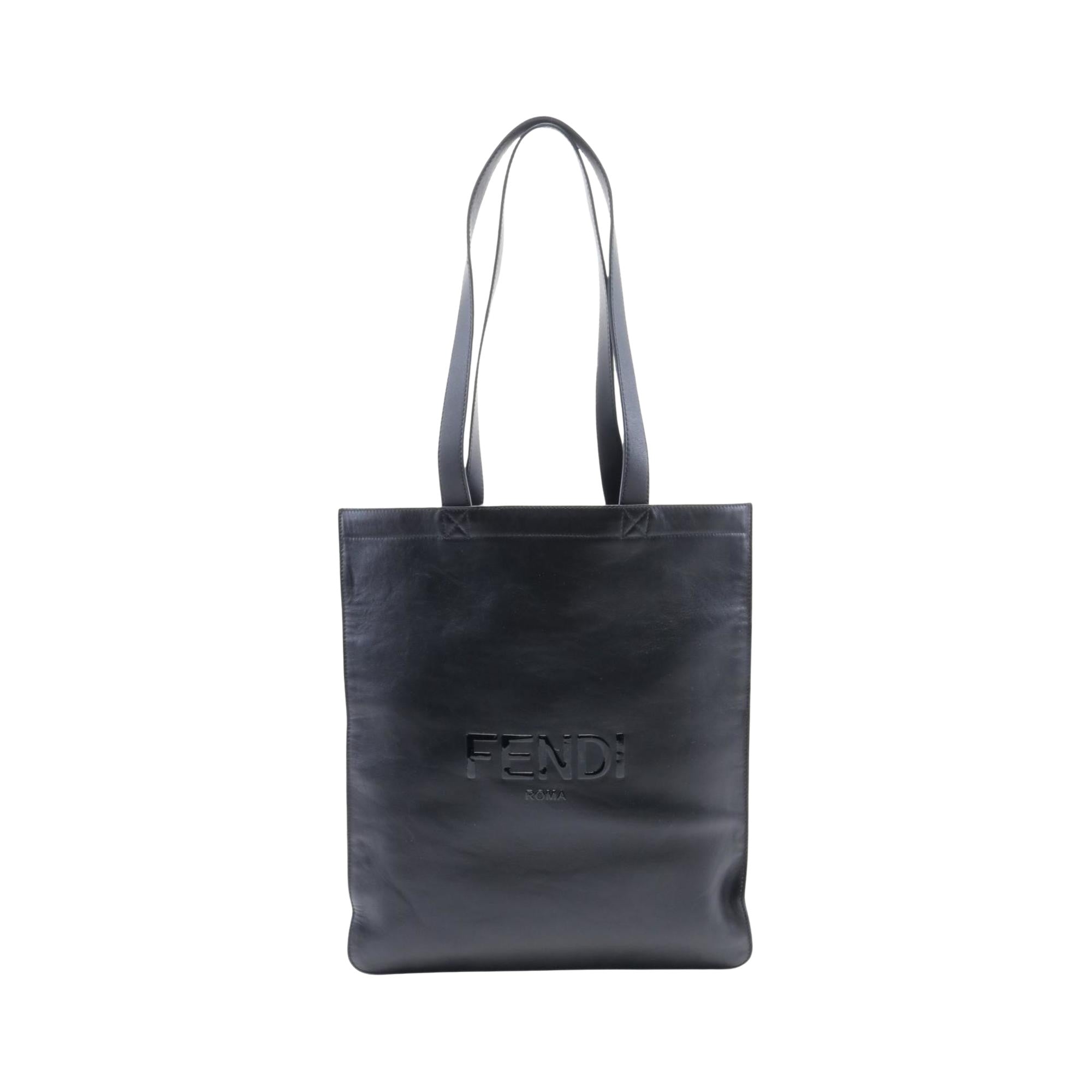 Fendi -- Black Leather Tote Bag