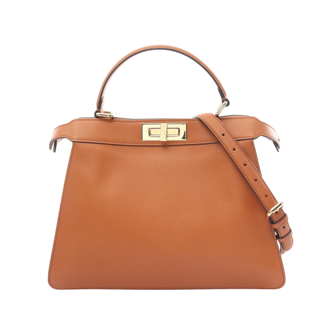 Fendi Peekaboo Brown Leather Handbag 