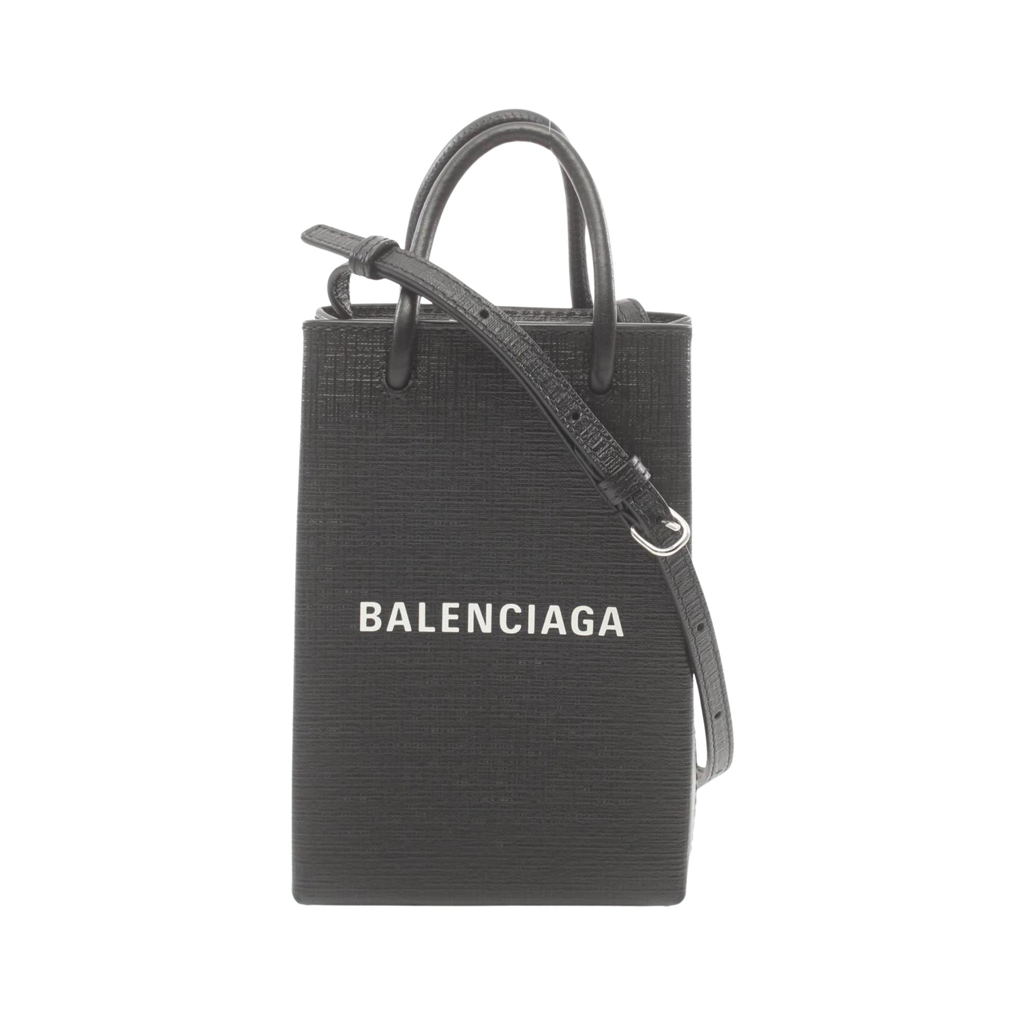 Balenciaga Shopping Tote Black Leather Shoulder Bag