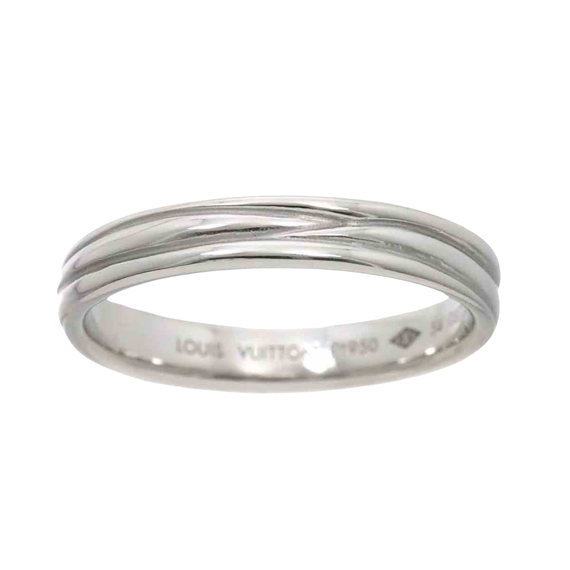 Louis Vuitton Alliance epi Silver Platinum Ring 