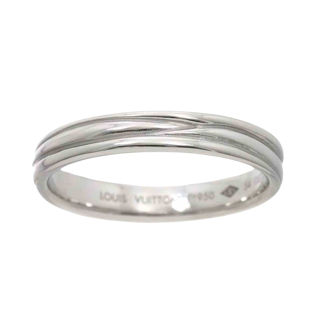 Louis Vuitton Alliance epi Silver Platinum Ring 