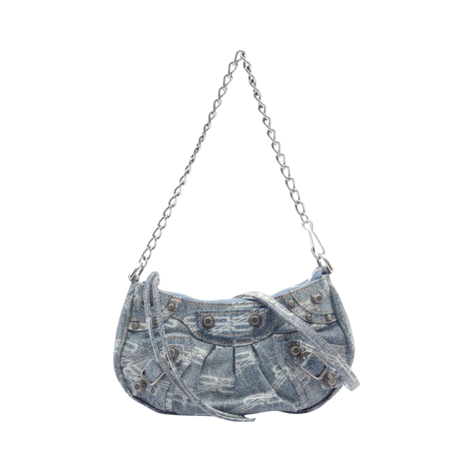 Balenciaga Cagole Blue Denim - Jeans Handbag 