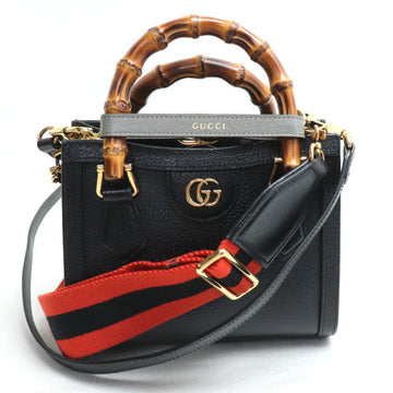 Gucci Bamboo Black Leather Handbag 