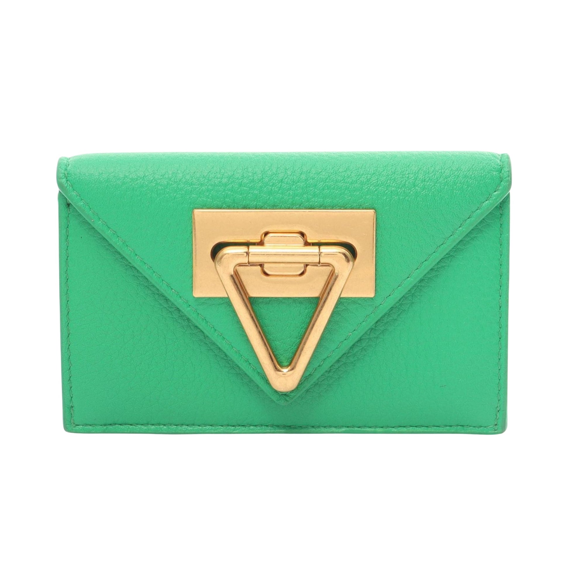 Bottega Veneta Honore Green Leather Wallet 