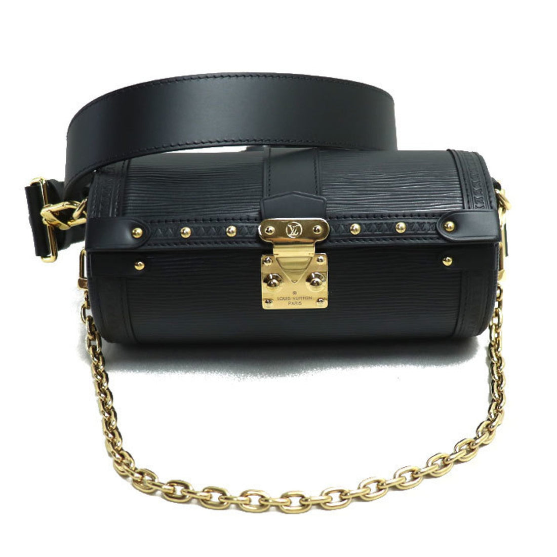 Louis Vuitton Papillon Black Leather Shoulder Bag