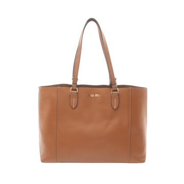 Miu Miu Brown Leather Tote Bag