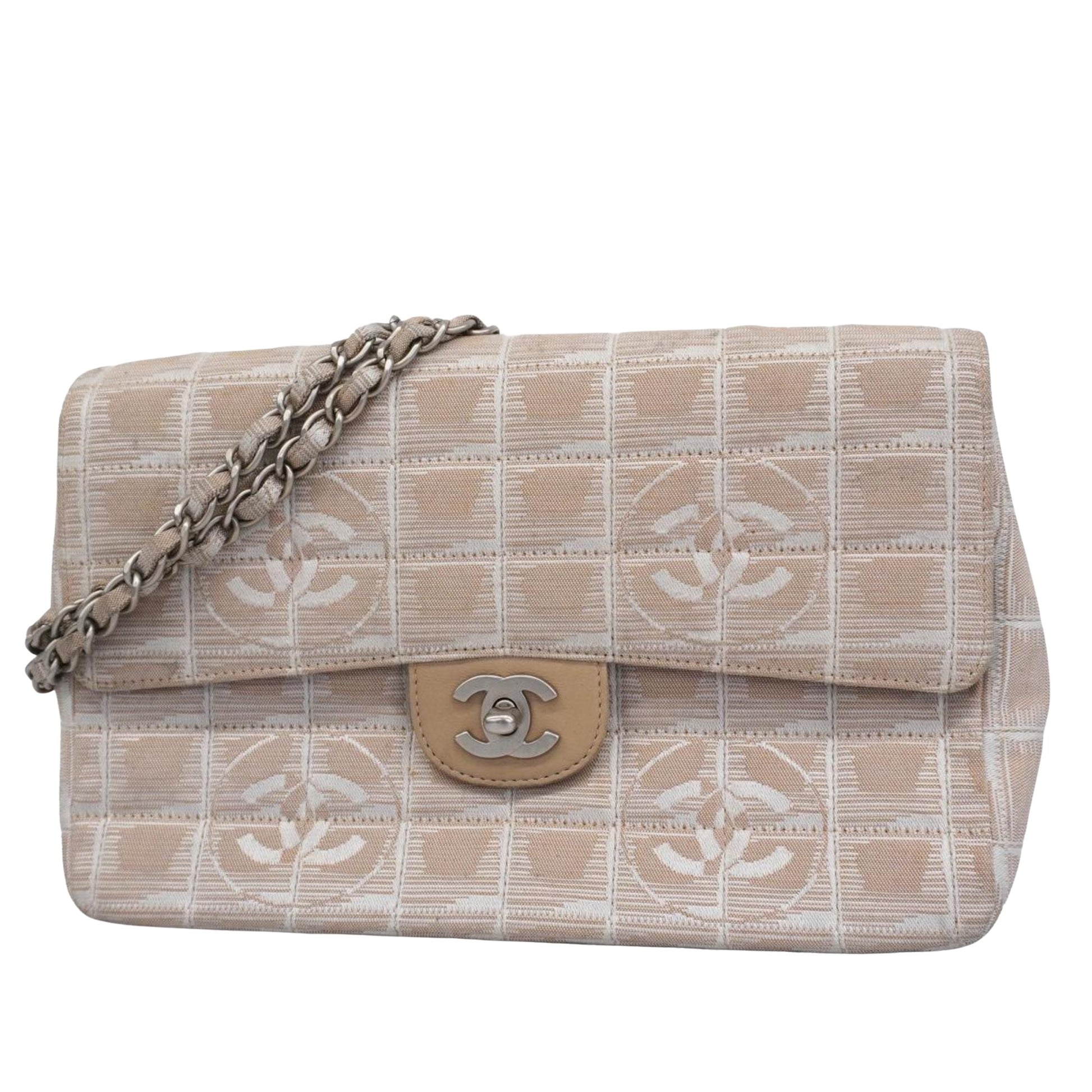 Chanel Travel line Beige Canvas Shoulder Bag