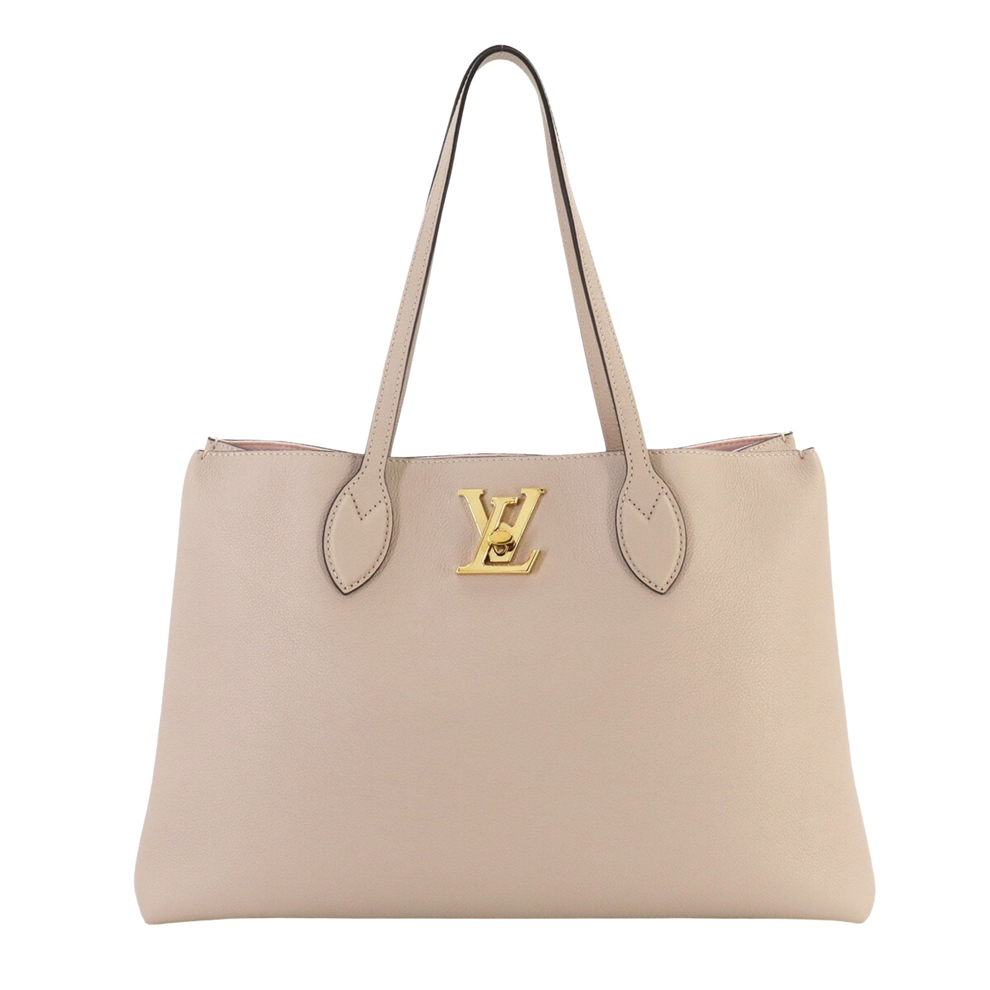 Louis Vuitton Lockme Ecru Leather Tote Bag