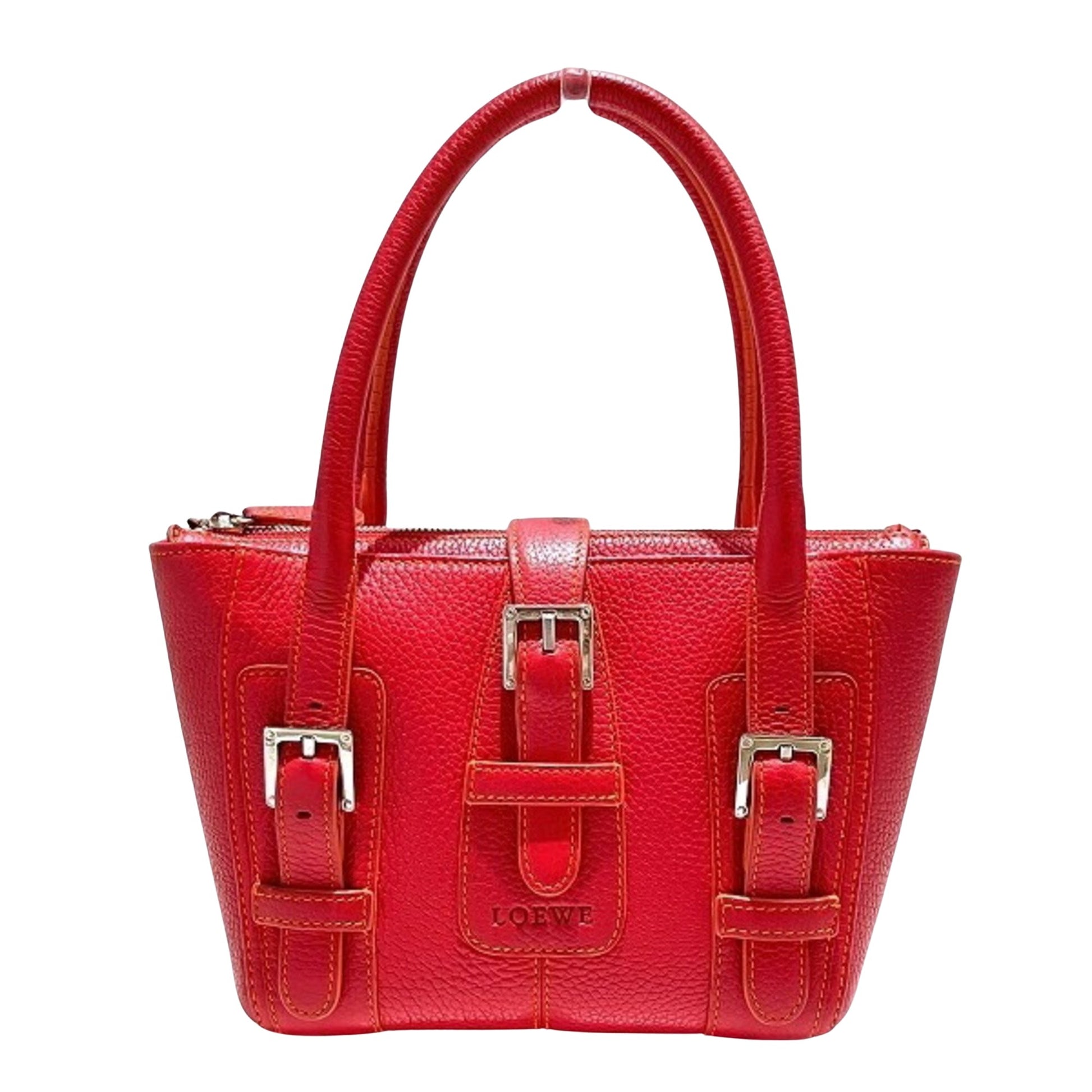 Loewe Senda Red Leather Handbag 