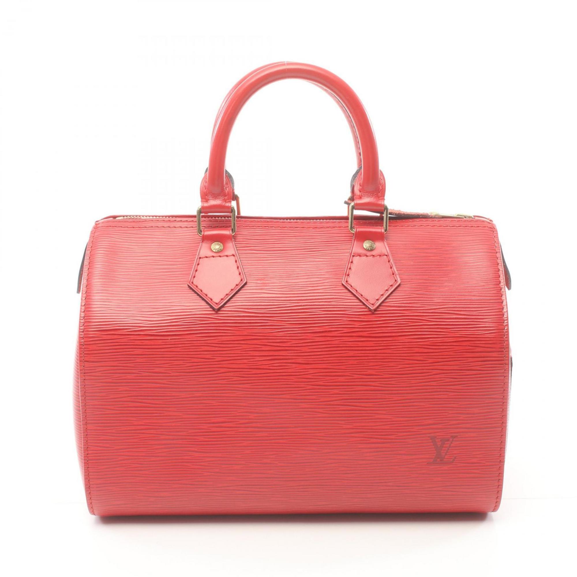 Louis Vuitton Speedy 25 Red Leather Handbag 