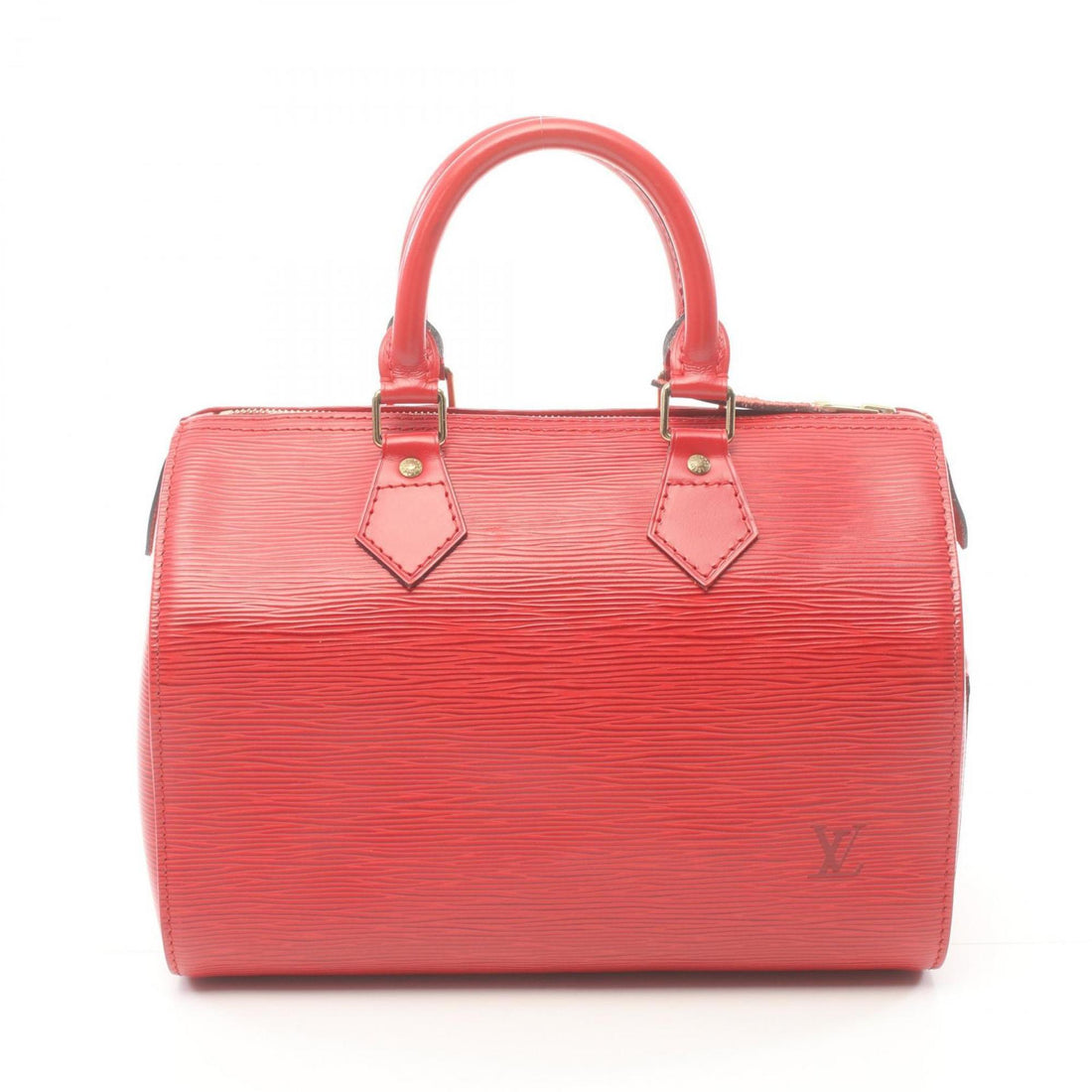 Louis Vuitton Speedy 25 Red Leather Handbag 