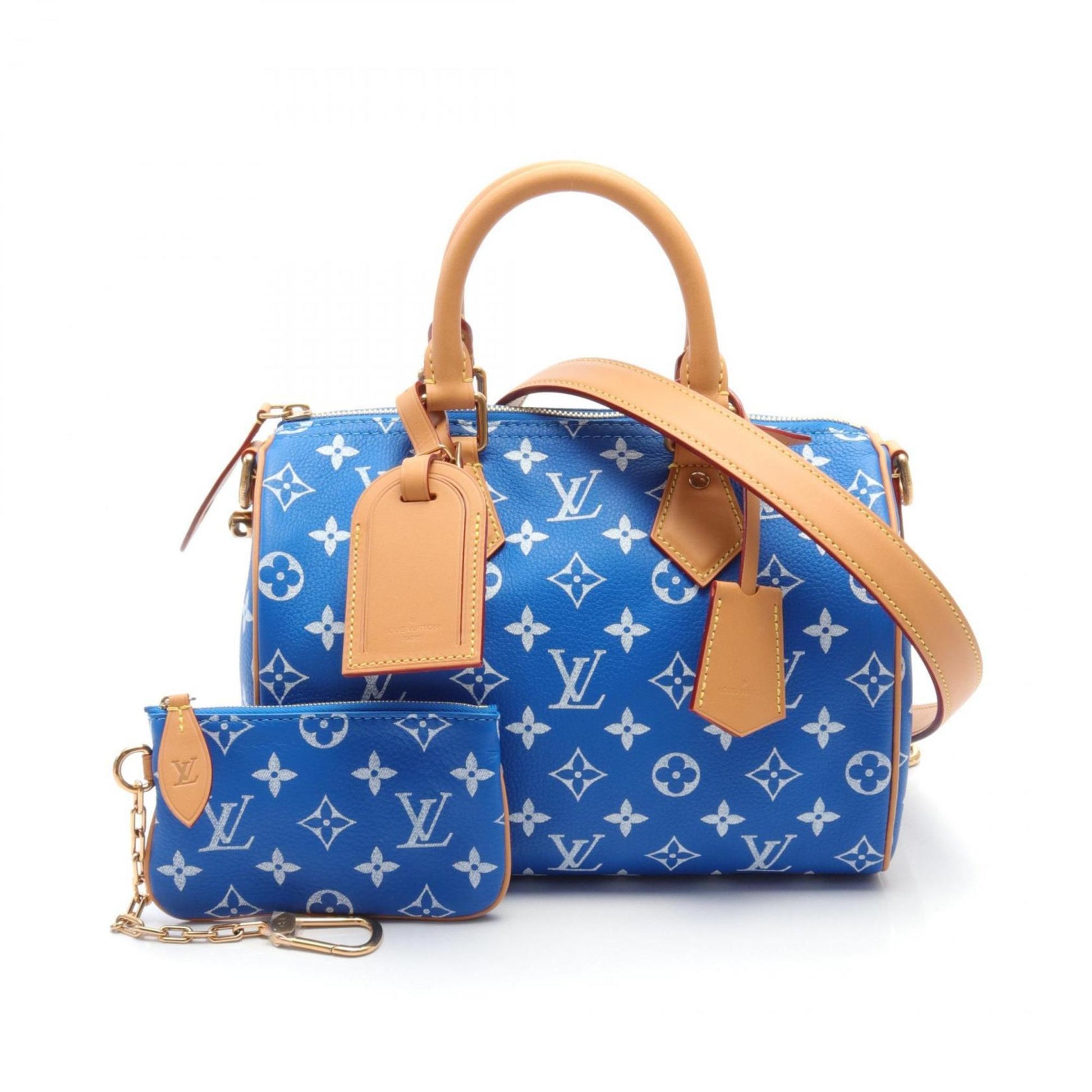 Louis Vuitton Speedy bandoulière 25 Blue Canvas Handbag 