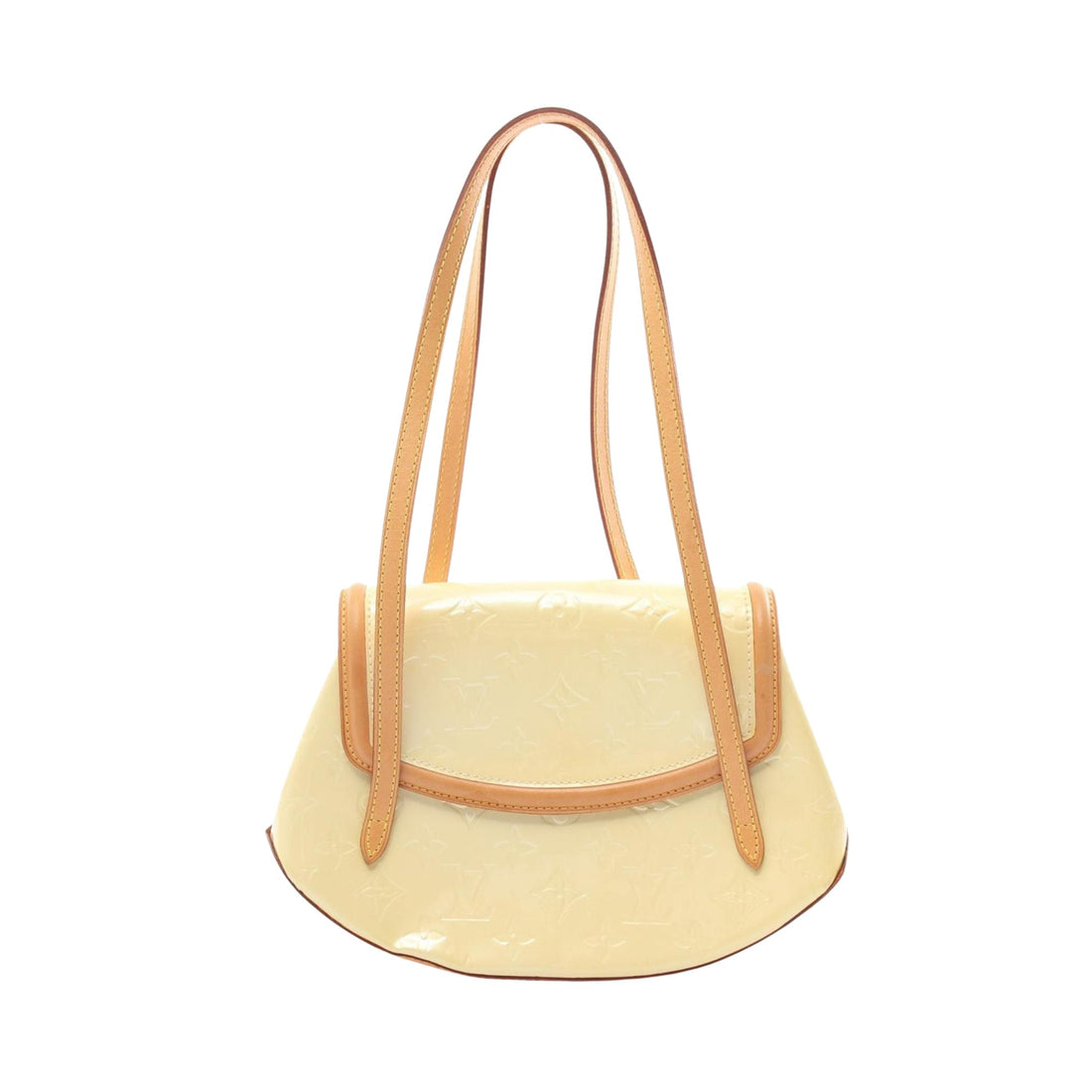 Louis Vuitton Biscayne Bay Beige Patent Leather Shoulder Bag