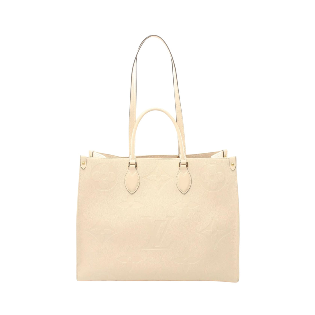 Louis Vuitton Onthego Beige Leather Tote Bag