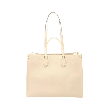 Louis Vuitton Onthego Beige Leather Tote Bag