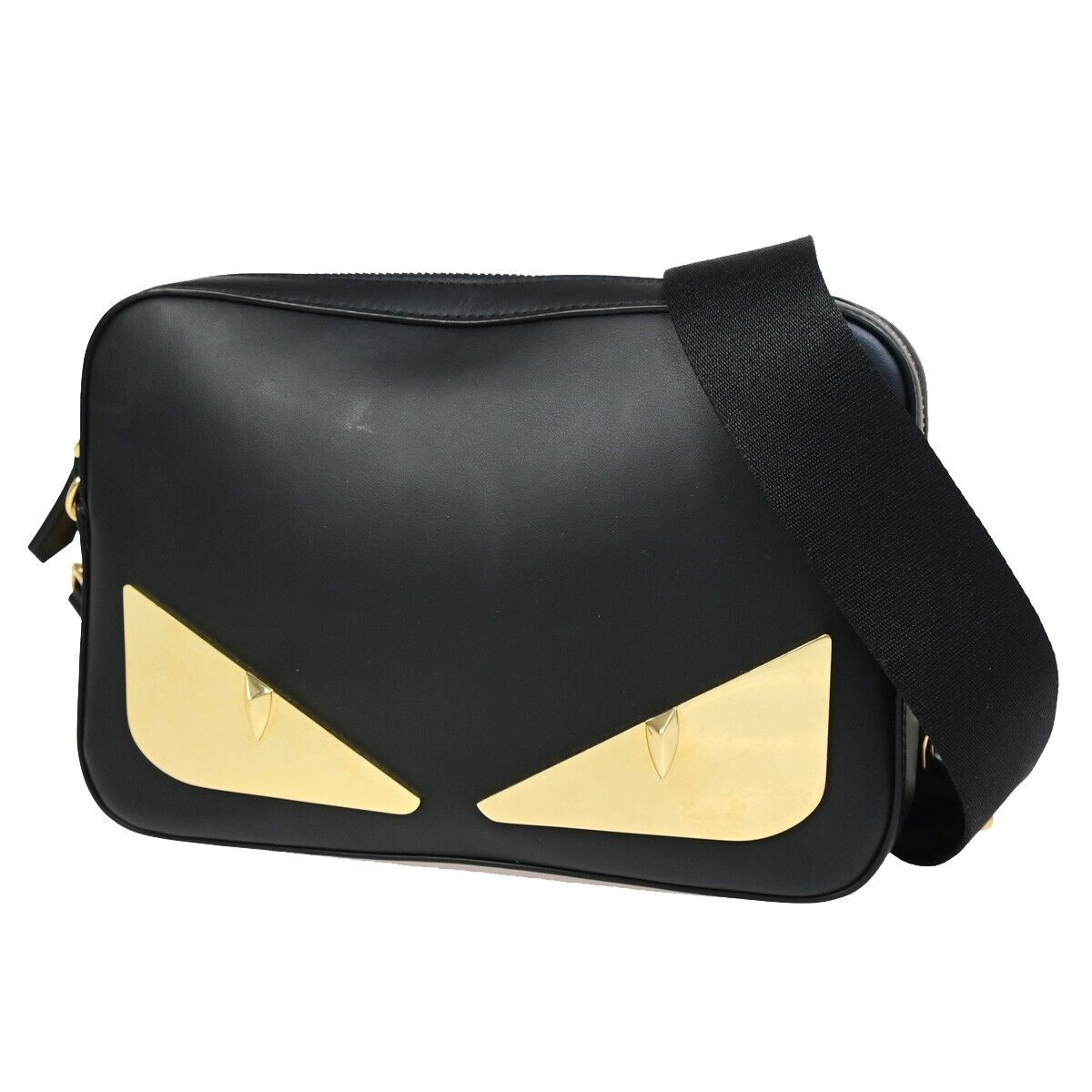 Fendi Bag Bug Black Leather Handbag 