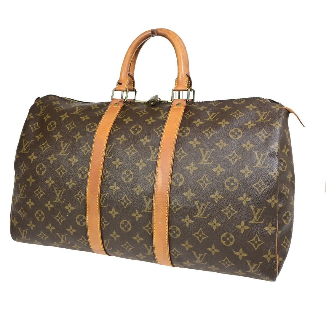 Louis Vuitton Keepall 45 Brown Canvas Travel Bag