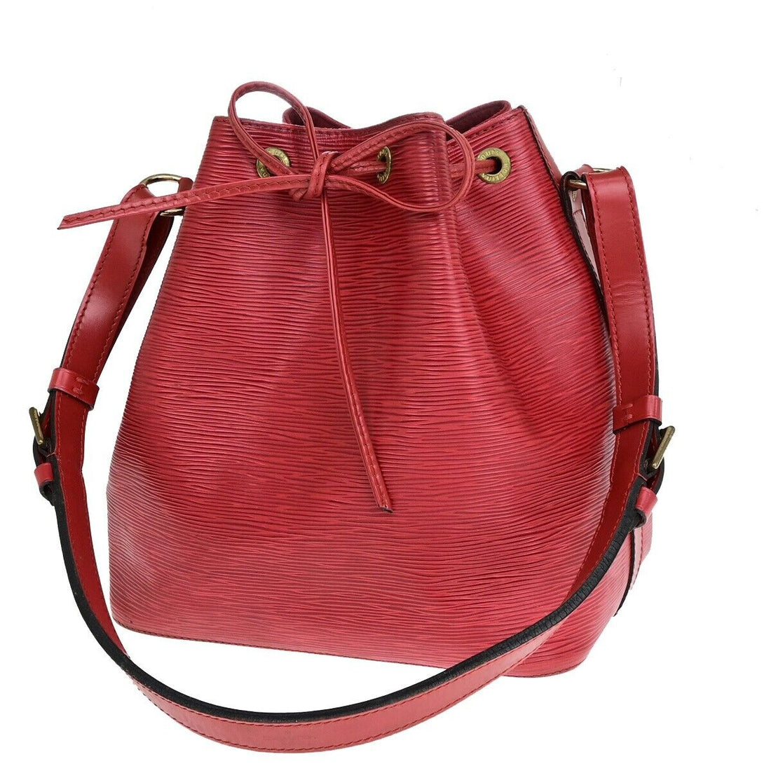 Louis Vuitton Petit Noé Red Leather Handbag 