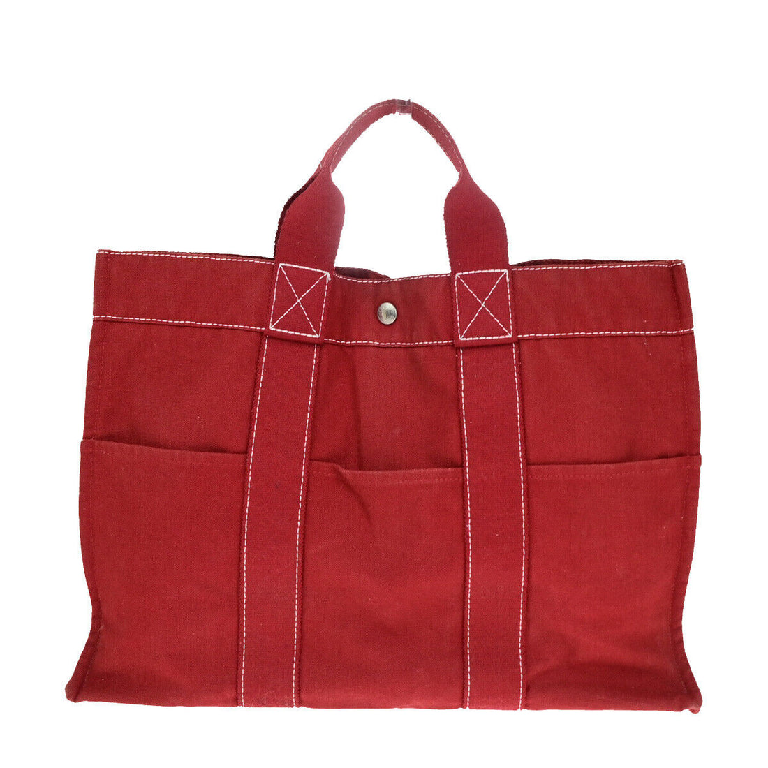 Hermès Toto Red Canvas Handbag 