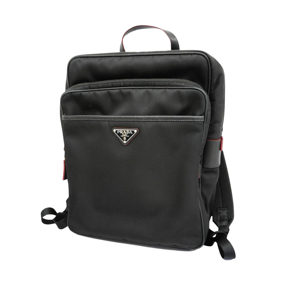 Prada Saffiano Black Synthetic Backpack Bag