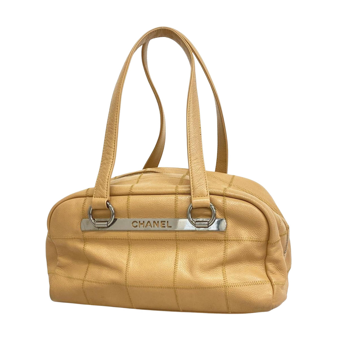 Chanel Bowling Beige Leather Shoulder Bag