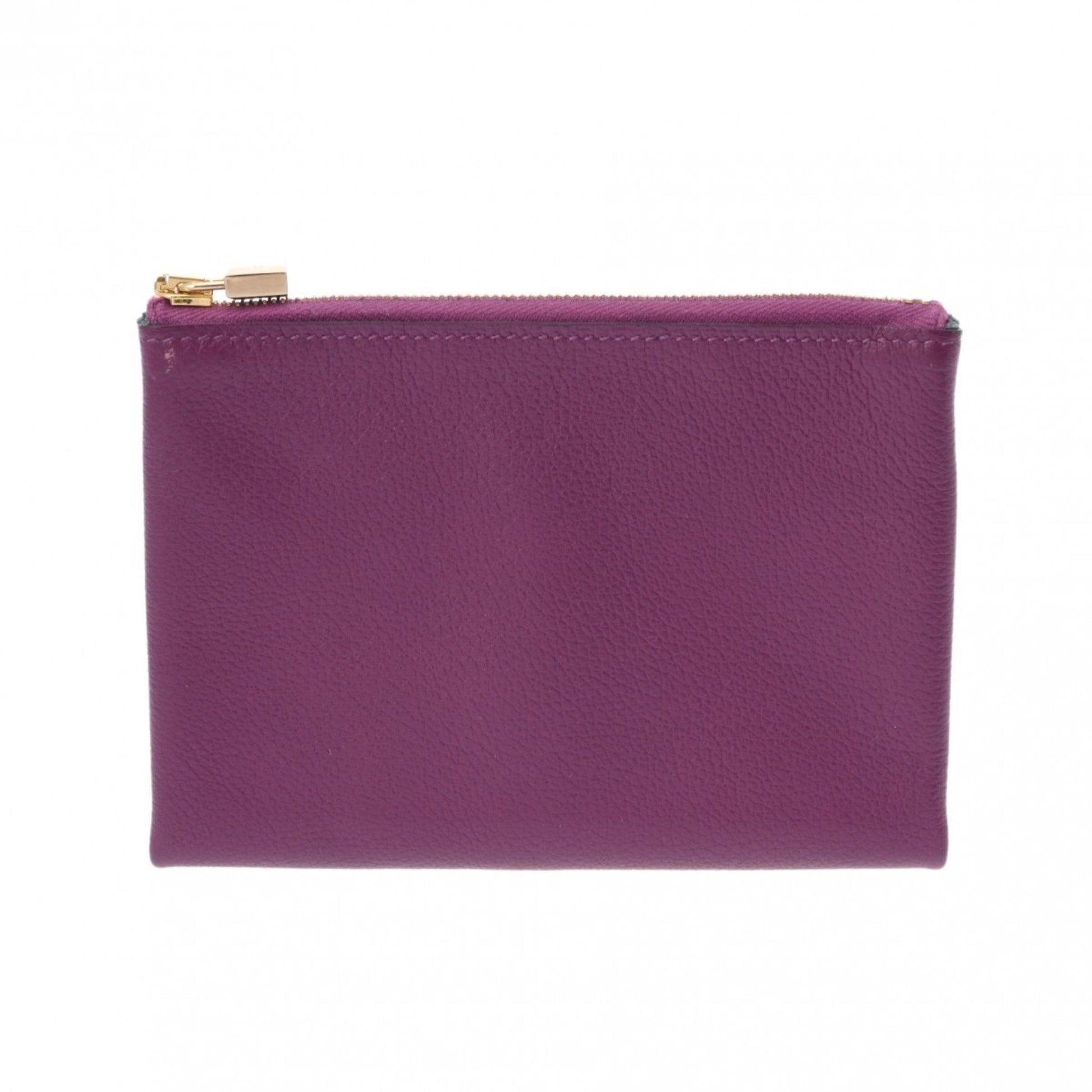 Hermès -- Purple Leather Clutch Bag