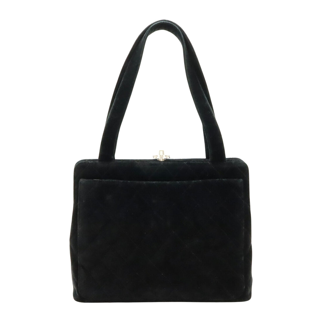 Chanel Matelassé Black Velvet Shoulder Bag