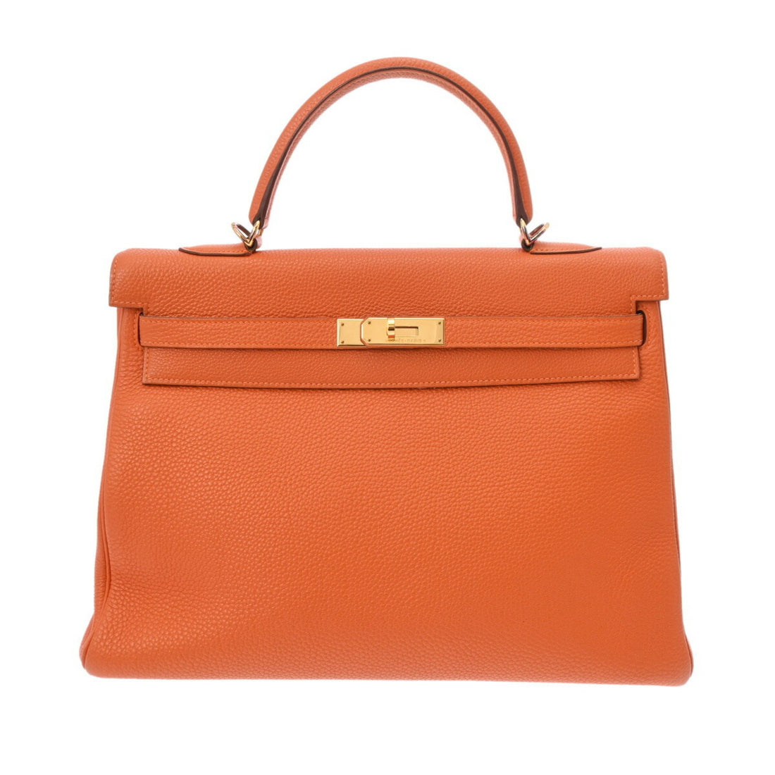 Hermès Kelly 35 Orange Leather Handbag 