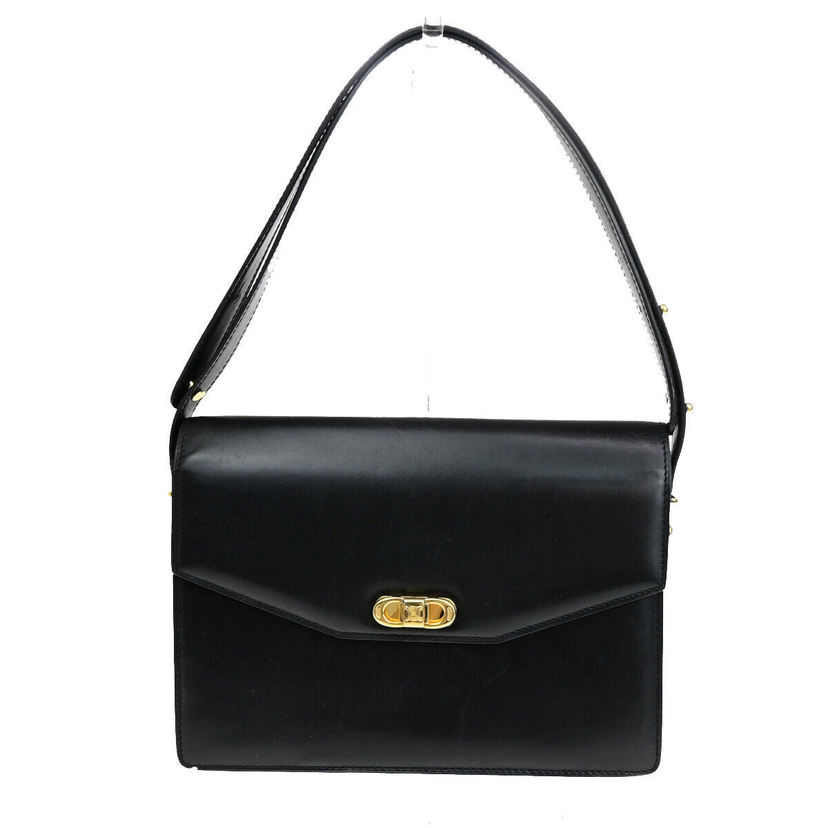 Céline Macadam Black Leather Shoulder Bag