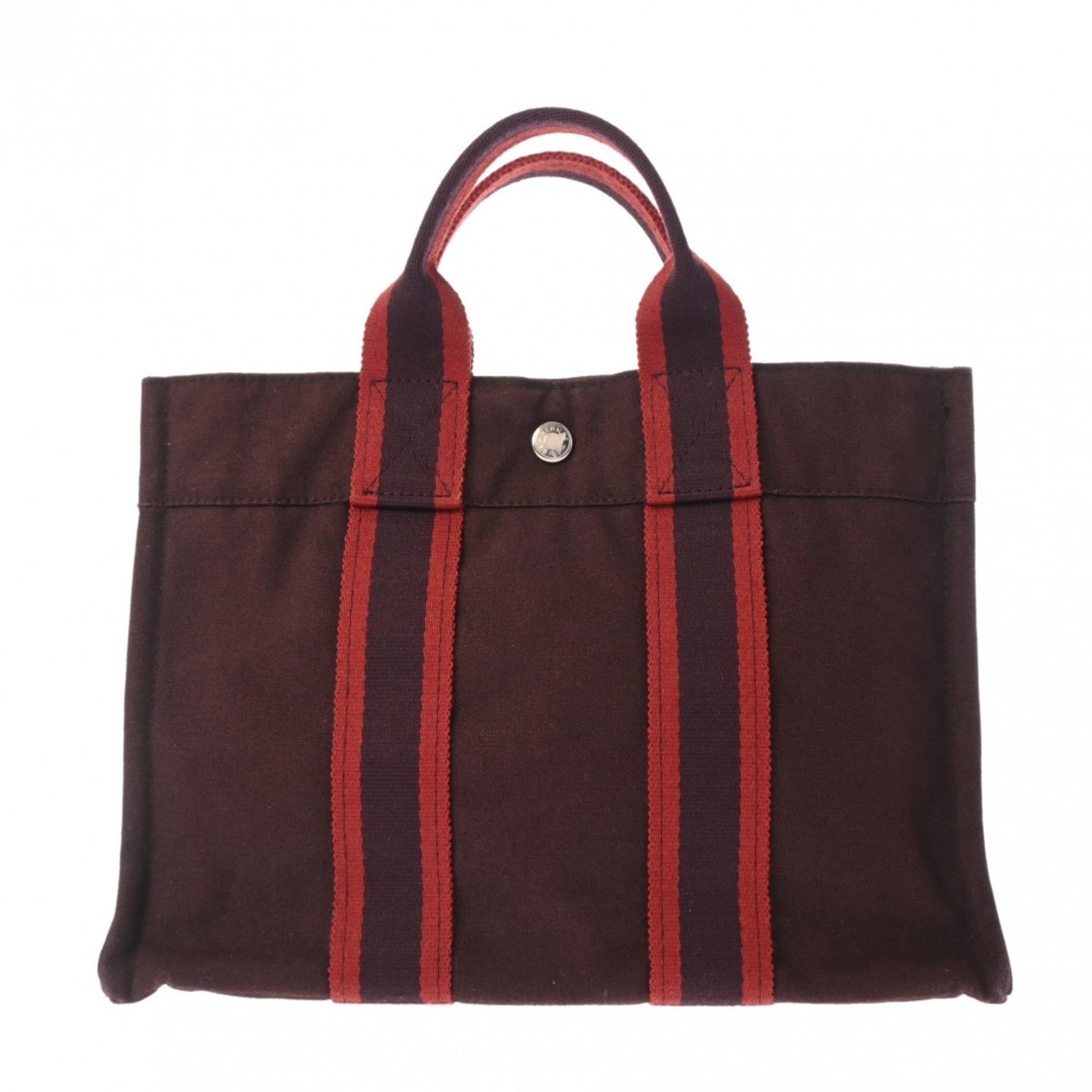 Hermès Herline Burgundy Cotton Tote Bag