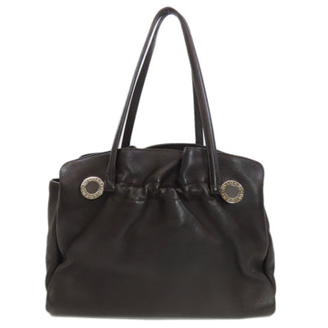 Bulgari Twist Brown Leather Tote Bag