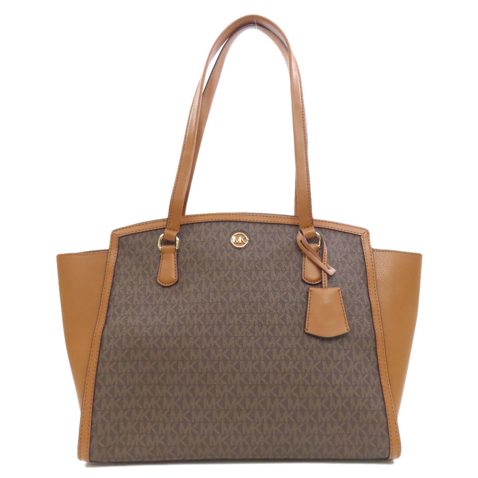 Michael Kors Chantal Brown Canvas Tote Bag