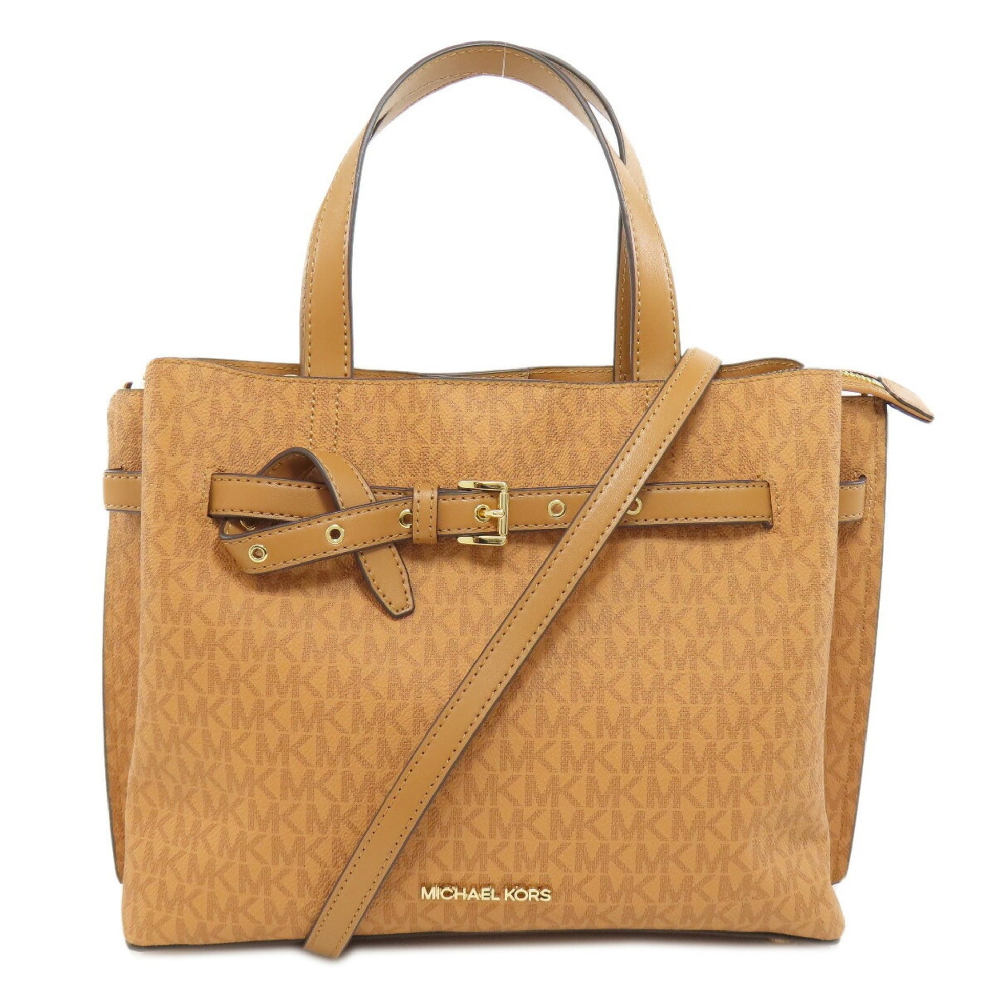 Michael Kors Emilia Camel Canvas Handbag 