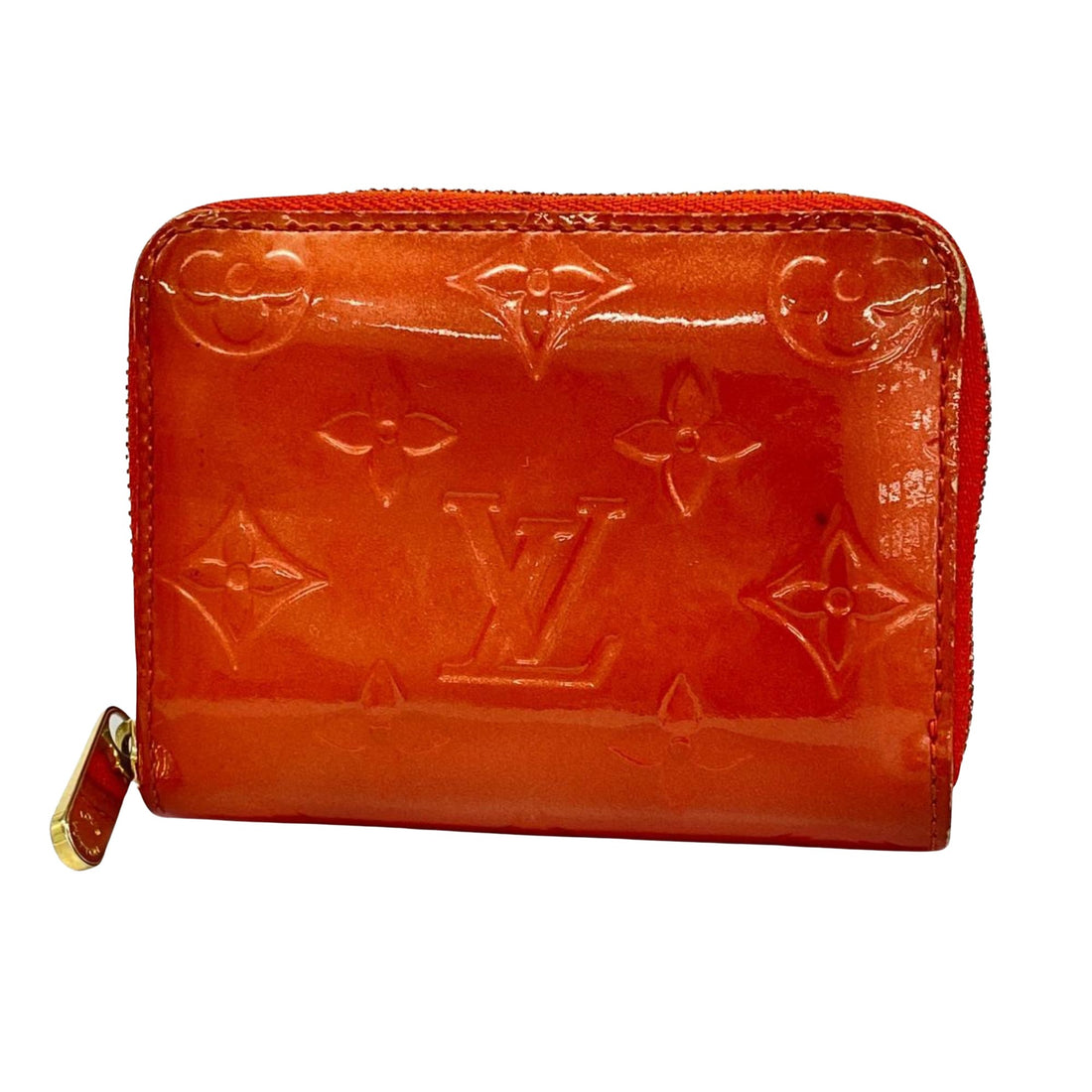 Louis Vuitton Zippy wallet Orange Patent Leather Wallet 