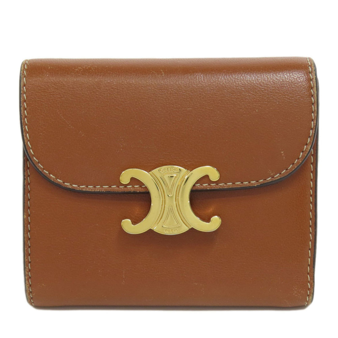 Céline Triomphe Brown Leather Wallet 